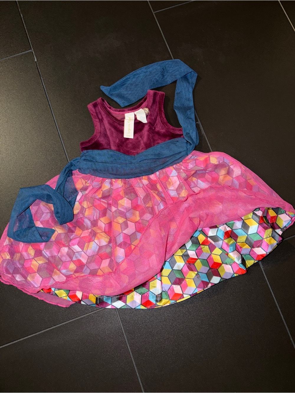 Matilda Jane “Paint by Numbers” Miss Fancy tank dress velvet geometric 12 months